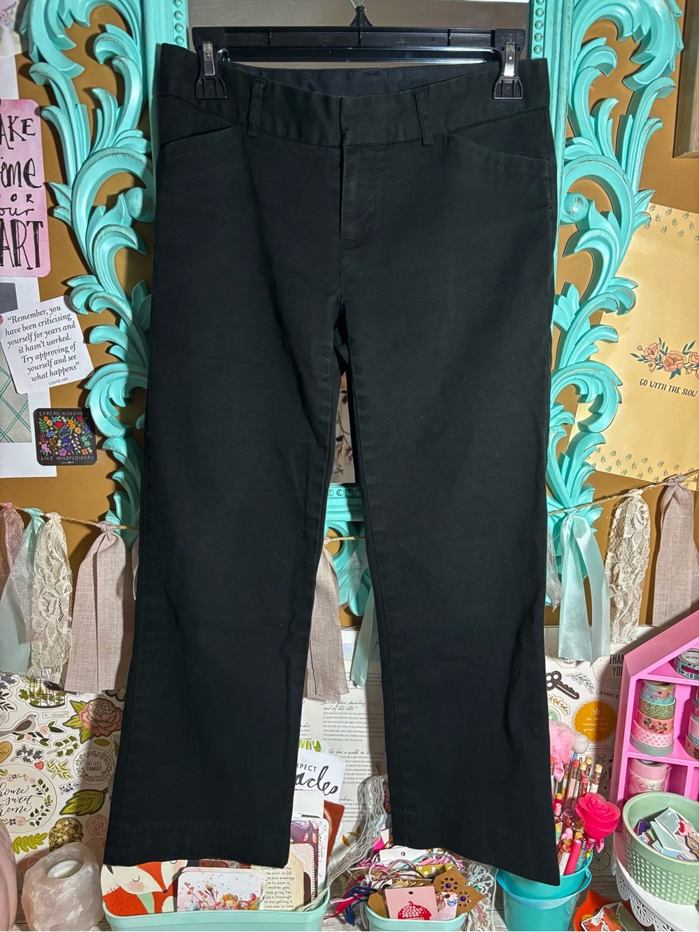 Gap Low Waisted Black Cropped Trouser Pants Women’s Size 2 Office Siren Low Rise